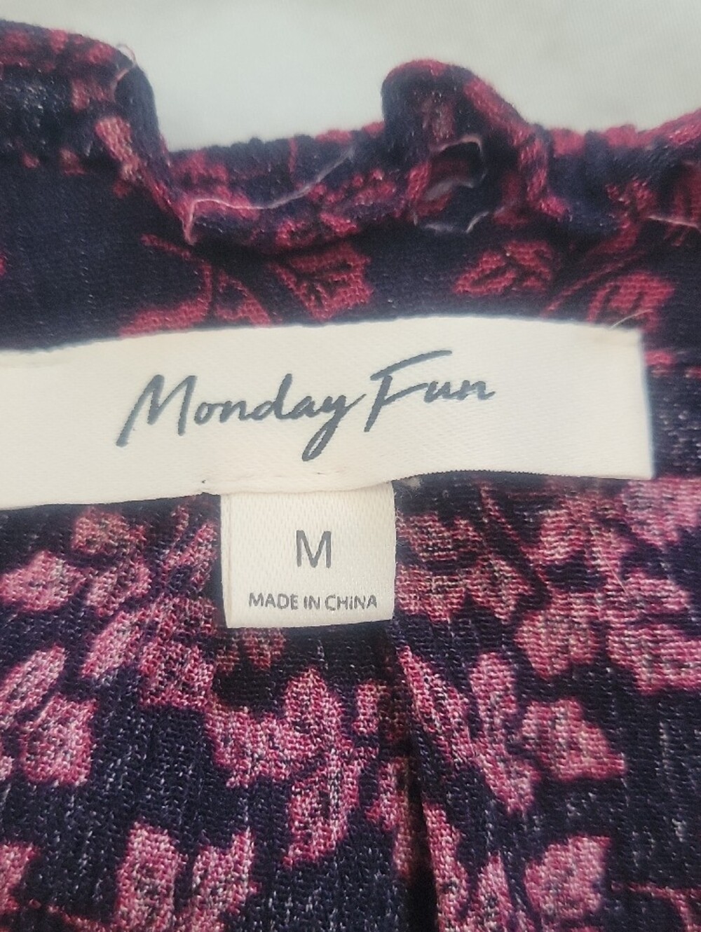 Women's Floral Split-Neck Blouse in Plum - Picture 2 of 2